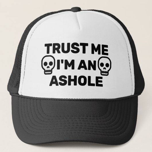 Vertrouw Me - Ik Ben Een Eikel Trucker Hoed Pet (Voorkant)