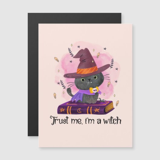 Vertrouw me, ik ben een heks - Heksenkat op Magic (Voorkant / Achterkant)