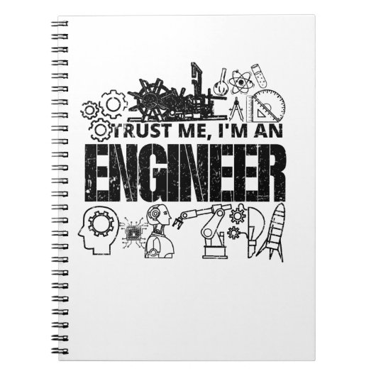 Vertrouw me ik ben een ingenieur Funny Engineering Notitieboek (Voorkant)