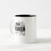 Vertrouw me ik ben een ingenieur Funny Engineering Tweekleurige Koffiemok (Voorkant links)