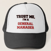 Vertrouw me ik ben een Mijn Algemeen Manager Trucker Pet (Voorkant)