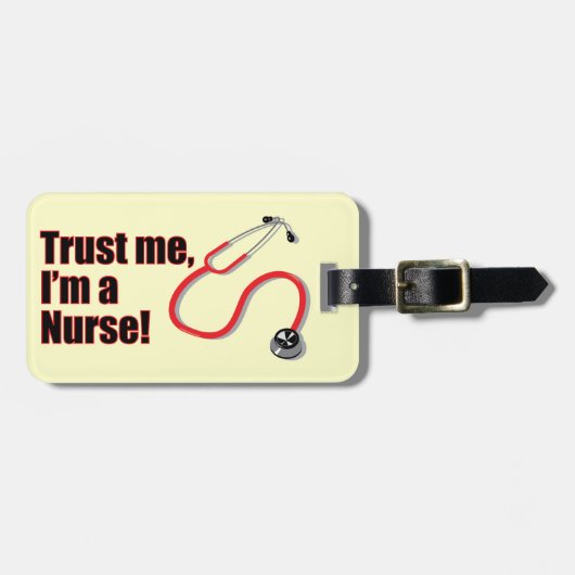 Vertrouw me, ik ben een Nurse Fun Stethoscoop Baga Bagagelabel (Voorkant horizontaal)