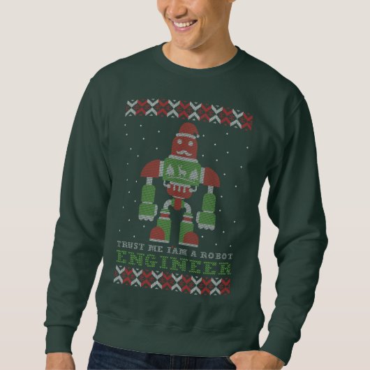 Vertrouw me, ik ben een Robot Ingenieur Kerstmuts Trui (Voorkant)