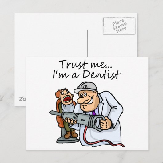 Vertrouw me ik ben een tandarts briefkaart (Voorkant / Achterkant)