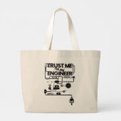 Vertrouw me. Ik ben ingenieur Grote Tote Bag (Achterkant)