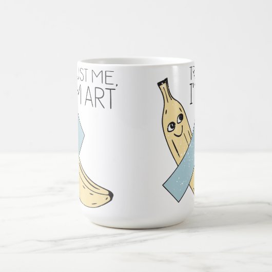 Vertrouw me, ik ben kunst, banaan met tape koffiemok (Center)