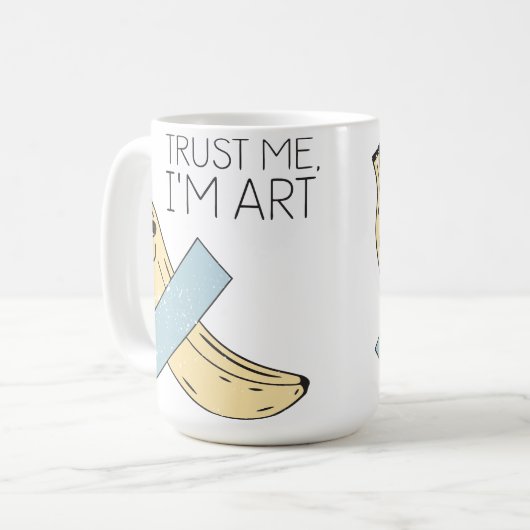Vertrouw me, ik ben kunst, banaan met tape koffiemok (Voorkant links)