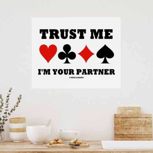 Vertrouw me ik ben Uw Partner (de Kaarten van de B Poster (Keuken)