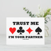 Vertrouw me ik ben Uw Partner (Vier Kaarteenheden) Kaart (Staand voorkant)