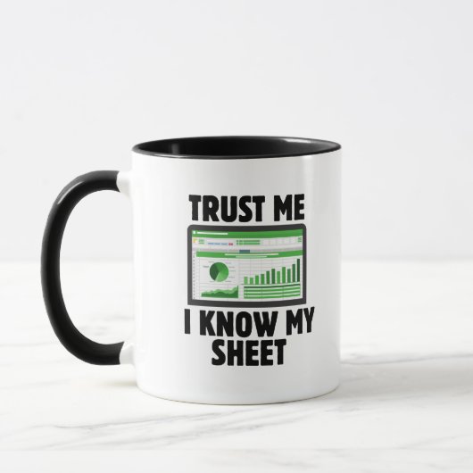 Vertrouw me, ik ken mijn blad, grappig cadeau voor mok (Links)