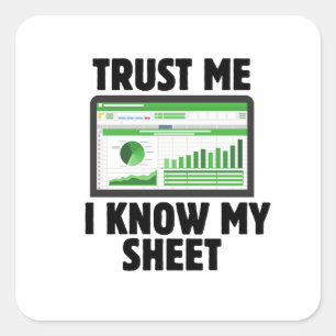 Vertrouw me, ik ken mijn blad, grappig cadeau voor vierkante sticker