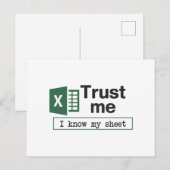Vertrouw Me Ik Ken Mijn Spreadsheet Pun Briefkaart (Voorkant / Achterkant)