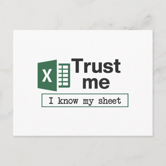 Vertrouw Me Ik Ken Mijn Spreadsheet Pun Briefkaart (Voorkant)