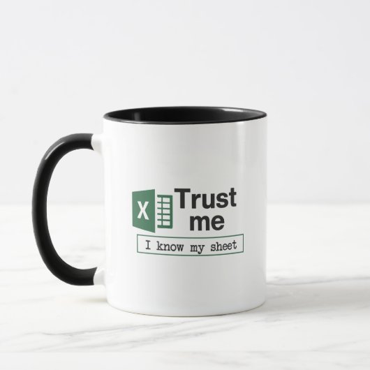 Vertrouw Me Ik Ken Mijn Spreadsheet Pun Mok (Links)