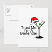 Vertrouw me Im A Bartender Martini Briefkaart (Voorkant / Achterkant)