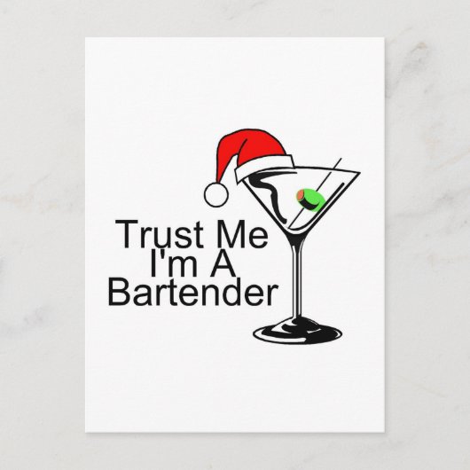 Vertrouw me Im A Bartender Martini Briefkaart (Voorkant)