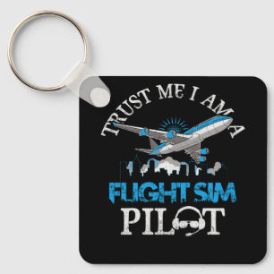 Vertrouw me in een vluchtsimulator SIM-pilootavita Sleutelhanger
