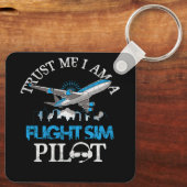 Vertrouw me in een vluchtsimulator SIM-pilootavita Sleutelhanger (Achterkant)