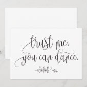 Vertrouw me, je kan dansen Alcohol Bruiloft Bord Kaart (Voorkant / Achterkant)
