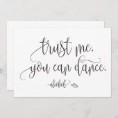Vertrouw me, je kan dansen Alcohol huwelijksbord Kaart (Voorkant / Achterkant)