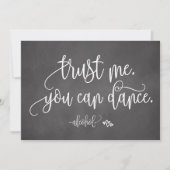 Vertrouw me, je kan dansen Alcohol huwelijksbord Kaart (Voorkant)