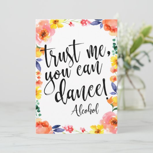 Vertrouw me, je kan dansen Betaalbaar bloemenschil Kaart (Staand voorkant)
