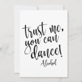 Vertrouw me, je kan dansen Betaalbaar trouwbord Kaart (Voorkant)