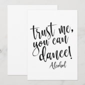 Vertrouw me, je kan dansen Betaalbaar trouwbord Kaart (Voorkant / Achterkant)