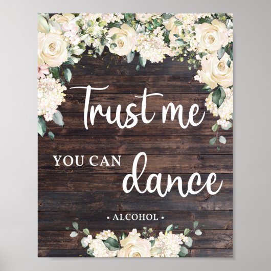 Vertrouw me, je kan dansen bord rustic hout groen poster (Voorkant)