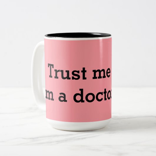 Vertrouw me, ook tweekleurige koffiemok (Voorkant links)