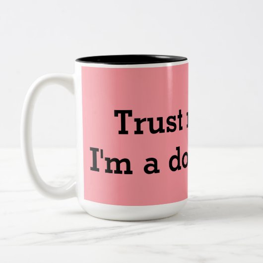 Vertrouw me, ook tweekleurige koffiemok (Links)