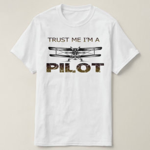 vertrouw me op hem als piloot t-shirt