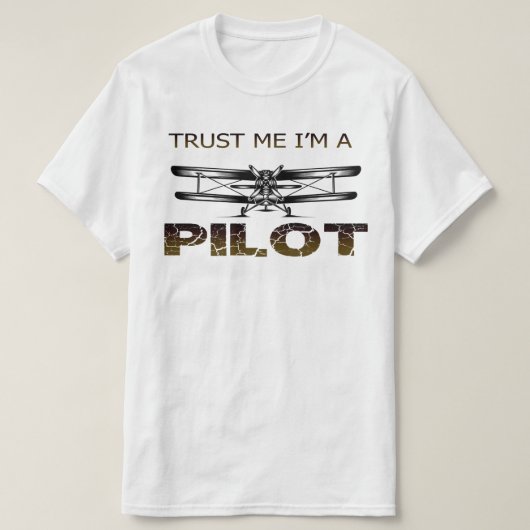 vertrouw me op hem als piloot t-shirt (Design voorkant)