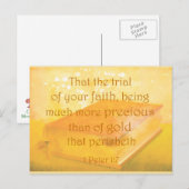 Vertrouw meer kostbaar dan Gold Bijbelscripts Briefkaart (Voorkant / Achterkant)