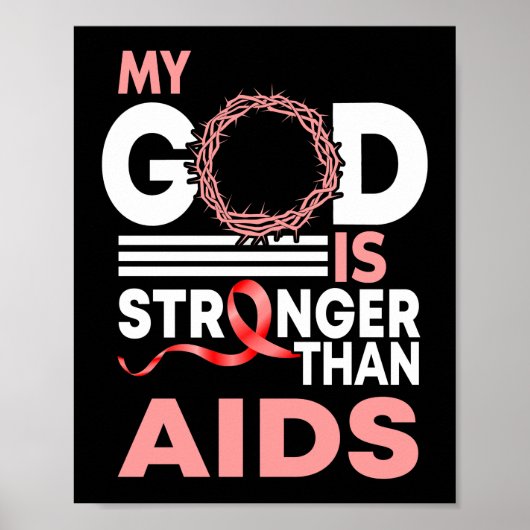Vertrouw mijn God is sterker dan aidsbewustzijn Poster (Voorkant)