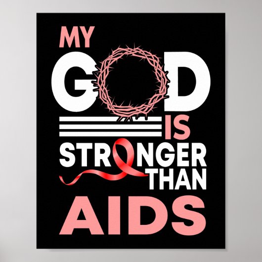Vertrouw mijn God is sterker dan aidsbewustzijn Poster (Voorkant)