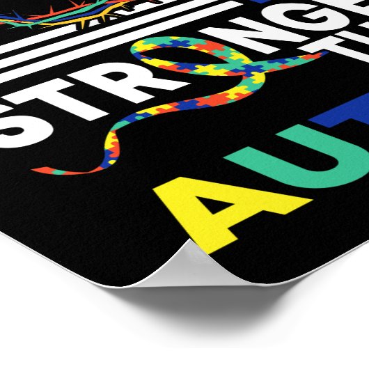 Vertrouw mijn God is sterker dan autisme bewustzij Poster (Hoek)