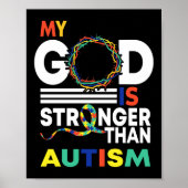 Vertrouw mijn God is sterker dan autisme bewustzij Poster (Voorkant)
