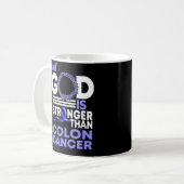Vertrouw mijn God is sterker dan Colon Cancer Koffiemok (Voorkant links)