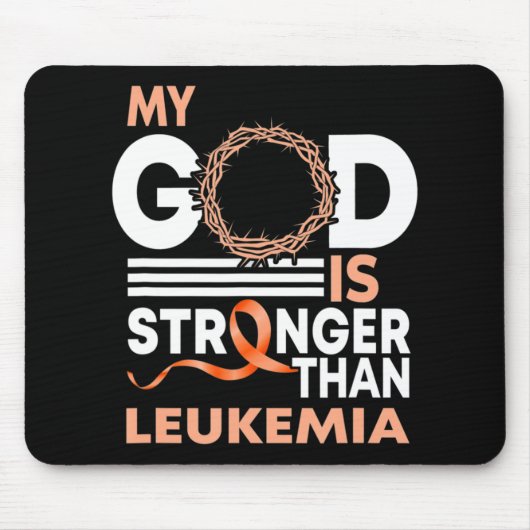 Vertrouw mijn God is sterker dan leukemie Bewusthe Muismat (Voorkant)
