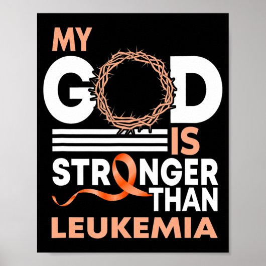 Vertrouw mijn God is sterker dan leukemie Bewusthe Poster (Voorkant)