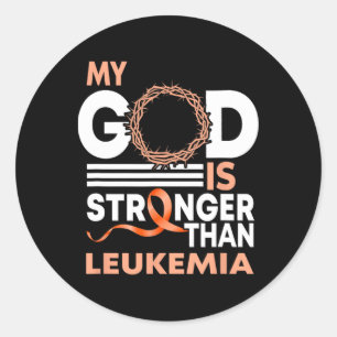 Vertrouw mijn God is sterker dan leukemie Bewusthe Ronde Sticker