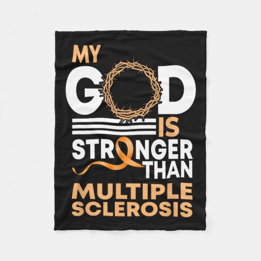 Vertrouw mijn God is sterker dan multiple sclerose Fleece Deken (Voorkant)