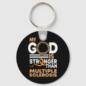 Vertrouw mijn God is sterker dan multiple sclerose Sleutelhanger (Voorkant)