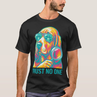 Vertrouw Niemand Hound Dog Detective Alien Ufo Blo T-shirt