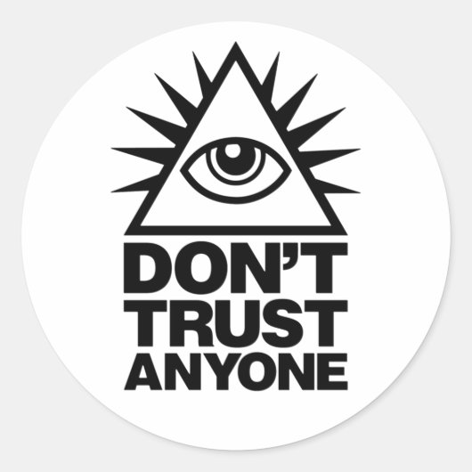 Vertrouw niemand Illuminati Eye Ronde Sticker (Voorkant)