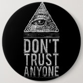 Vertrouw niemand ronde button 6,0 cm (Voorkant)
