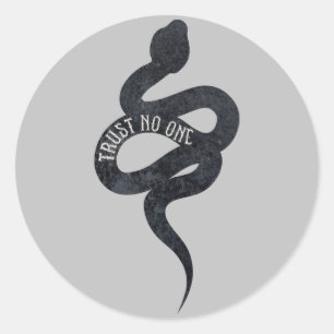 Vertrouw Niemand Serpent Slang  Ronde Sticker