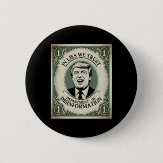 "Vertrouw niemand" - Trump Banknote Parodie Ronde Button 5,7 Cm