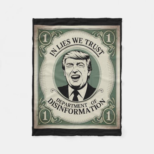 “vertrouw Niemand” - Trump Nknote Parodie _1 Fleece Deken (Voorkant)